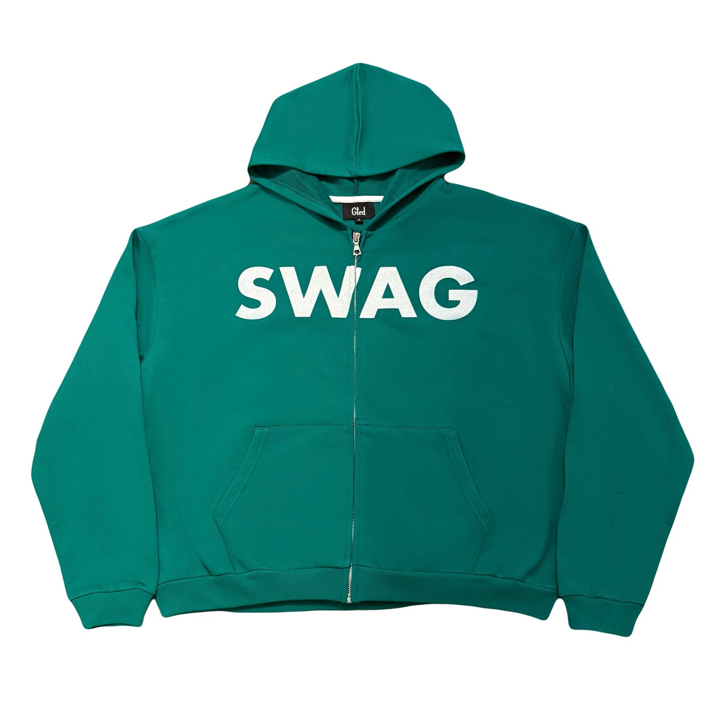 Green "SWAG" Zip Hoodie